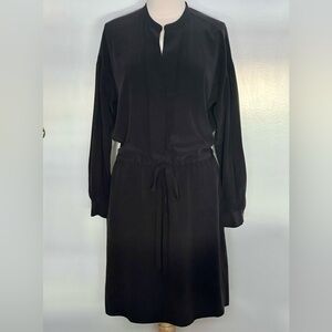 Vince black silk shirtdress